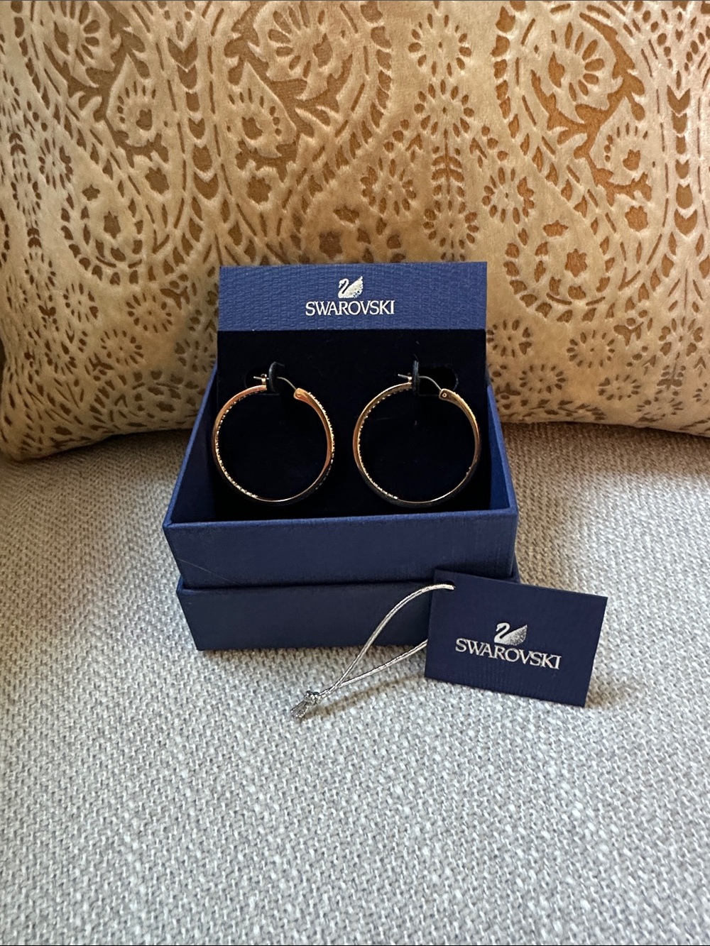 Swarovski Rose Gold Hoop Earrings